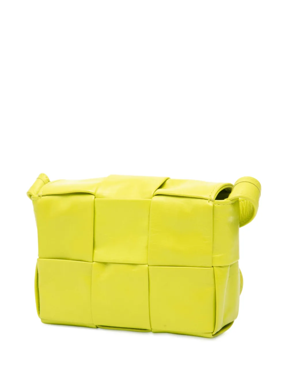 Pre-owned Bottega Veneta 2012-2025 Extra Mini Nappa Maxi Intrecciato Cassette Crossbody Bag In Yellow