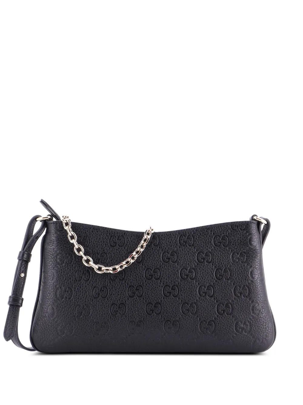 Gucci Pre-Owned Emblem Chain Guccissima Leather Medium shoulder bag - Nero