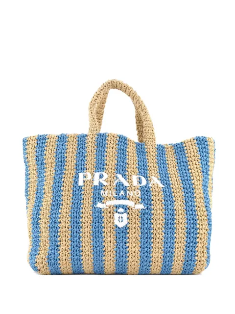 Prada Pre-Owned Logo Raffia Large tote bag