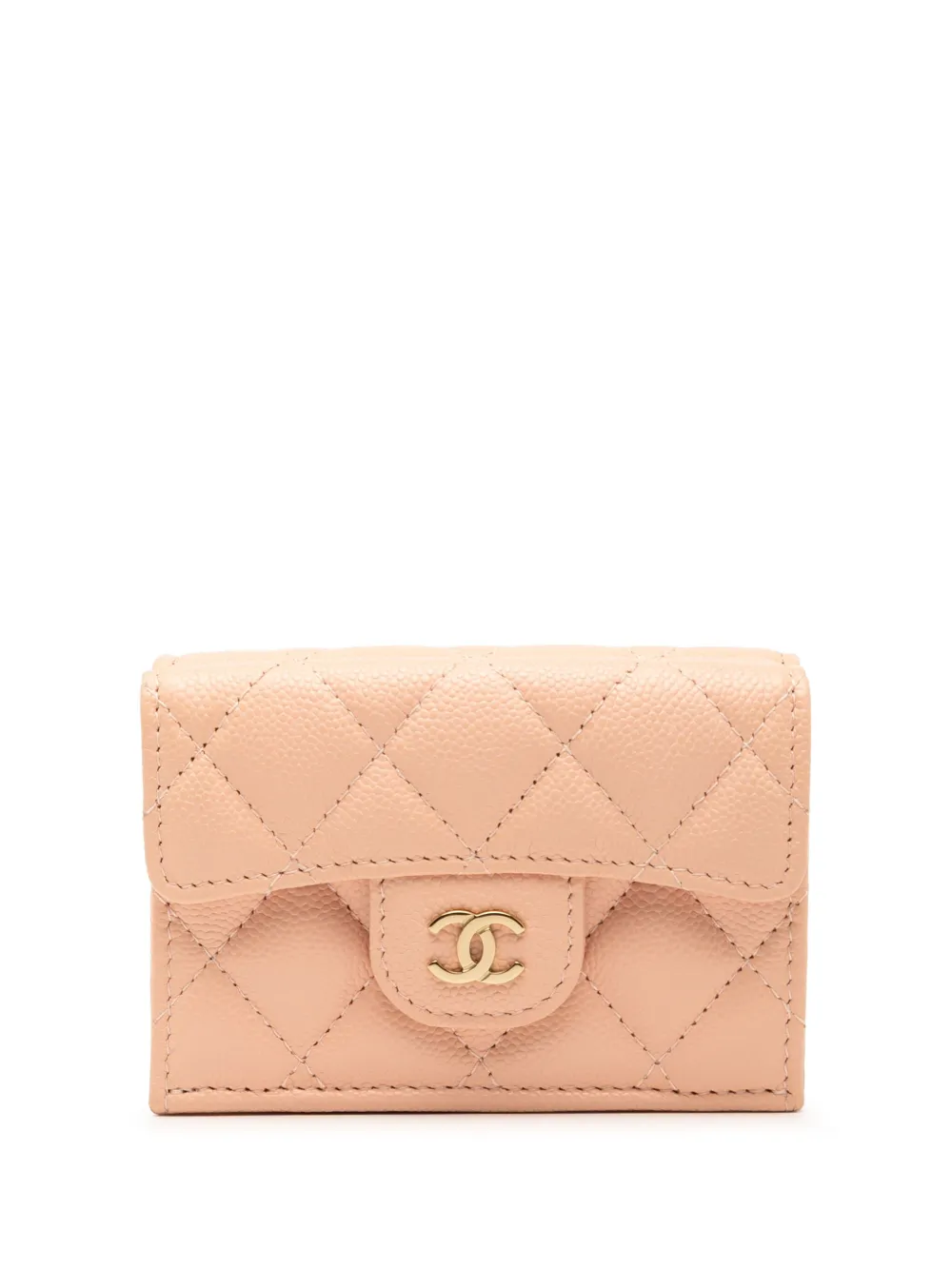 CHANEL Pre-Owned 2021-2025 CC Quilted Caviar Compact Flap Wallet small wallets | Pink | Image 1