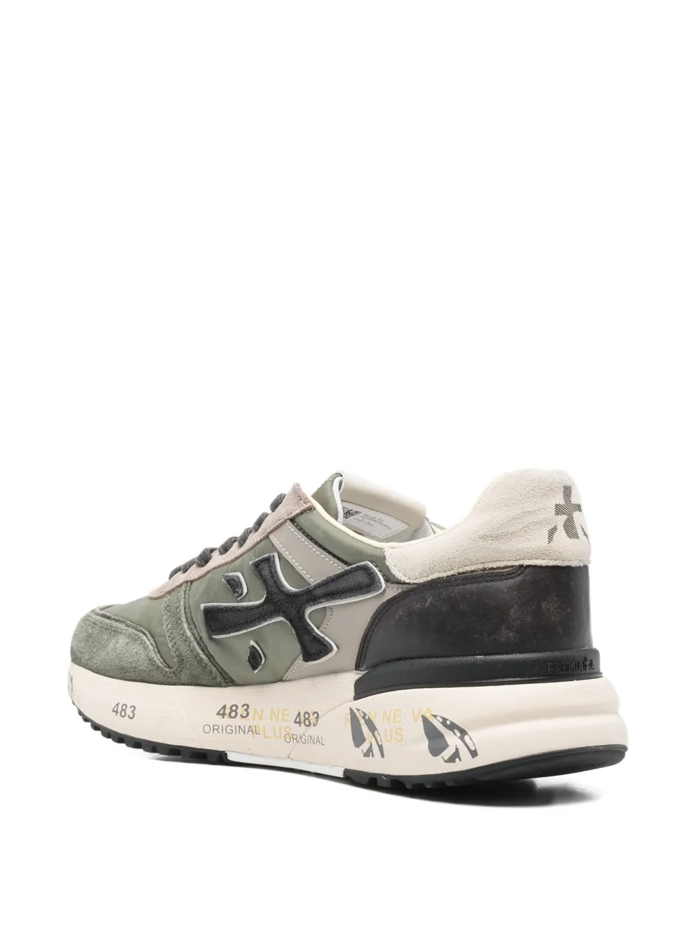 Premiata Sneakers met logo-applicatie Groen