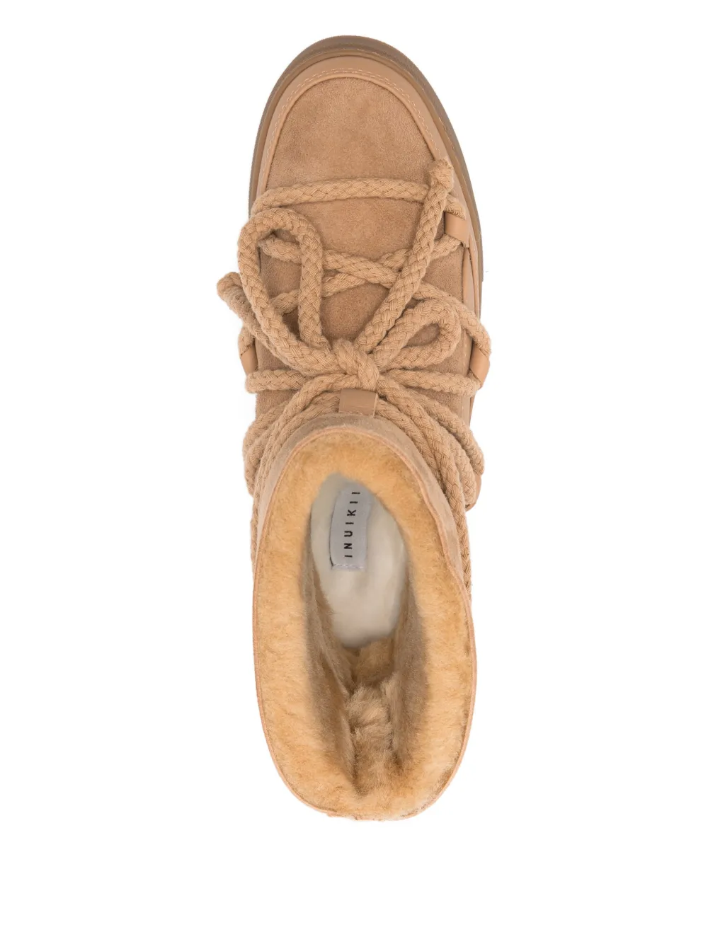 Inuikii Enkellaarzen met kanten detail Beige