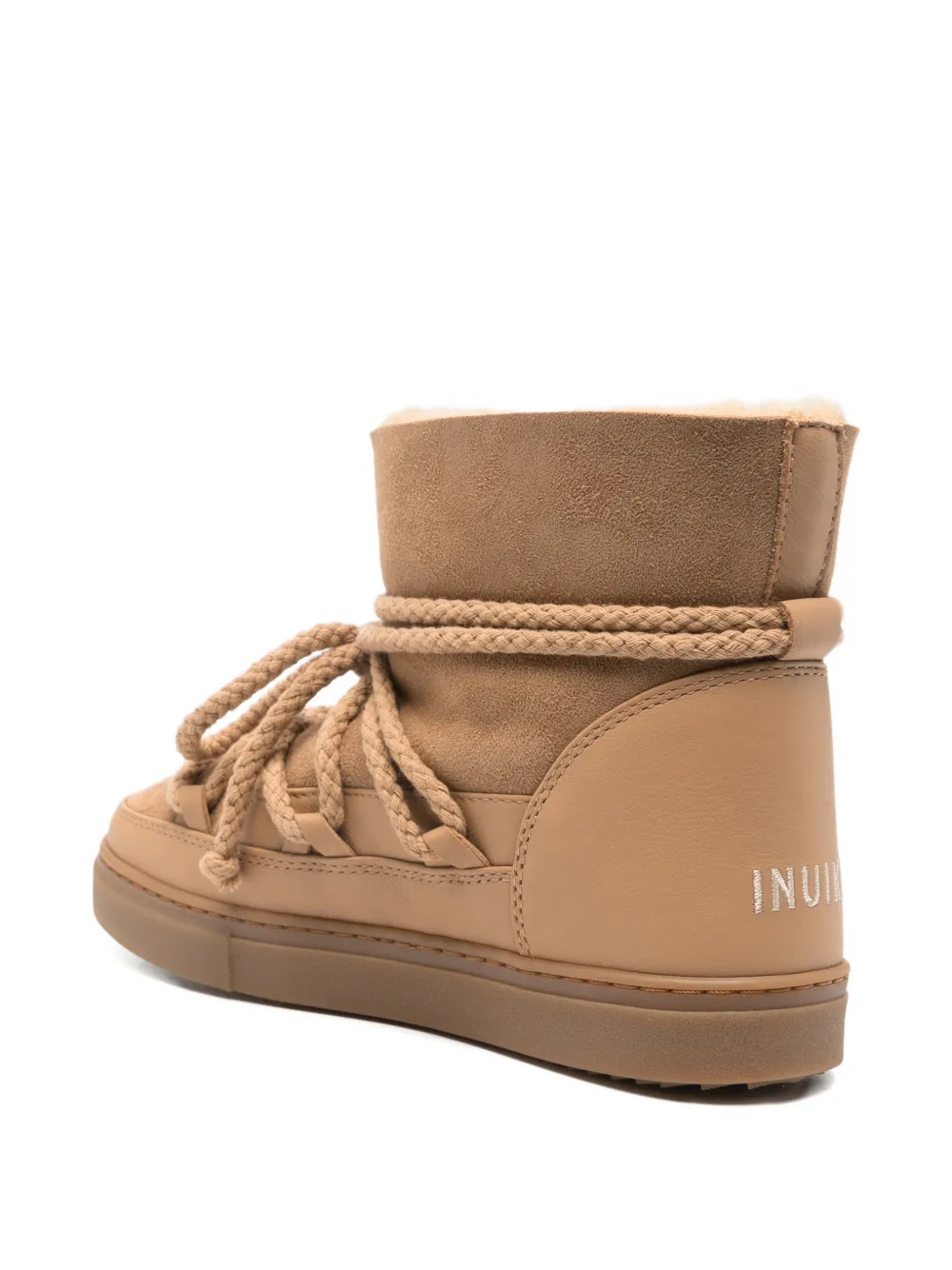 Inuikii Enkellaarzen met kanten detail Beige