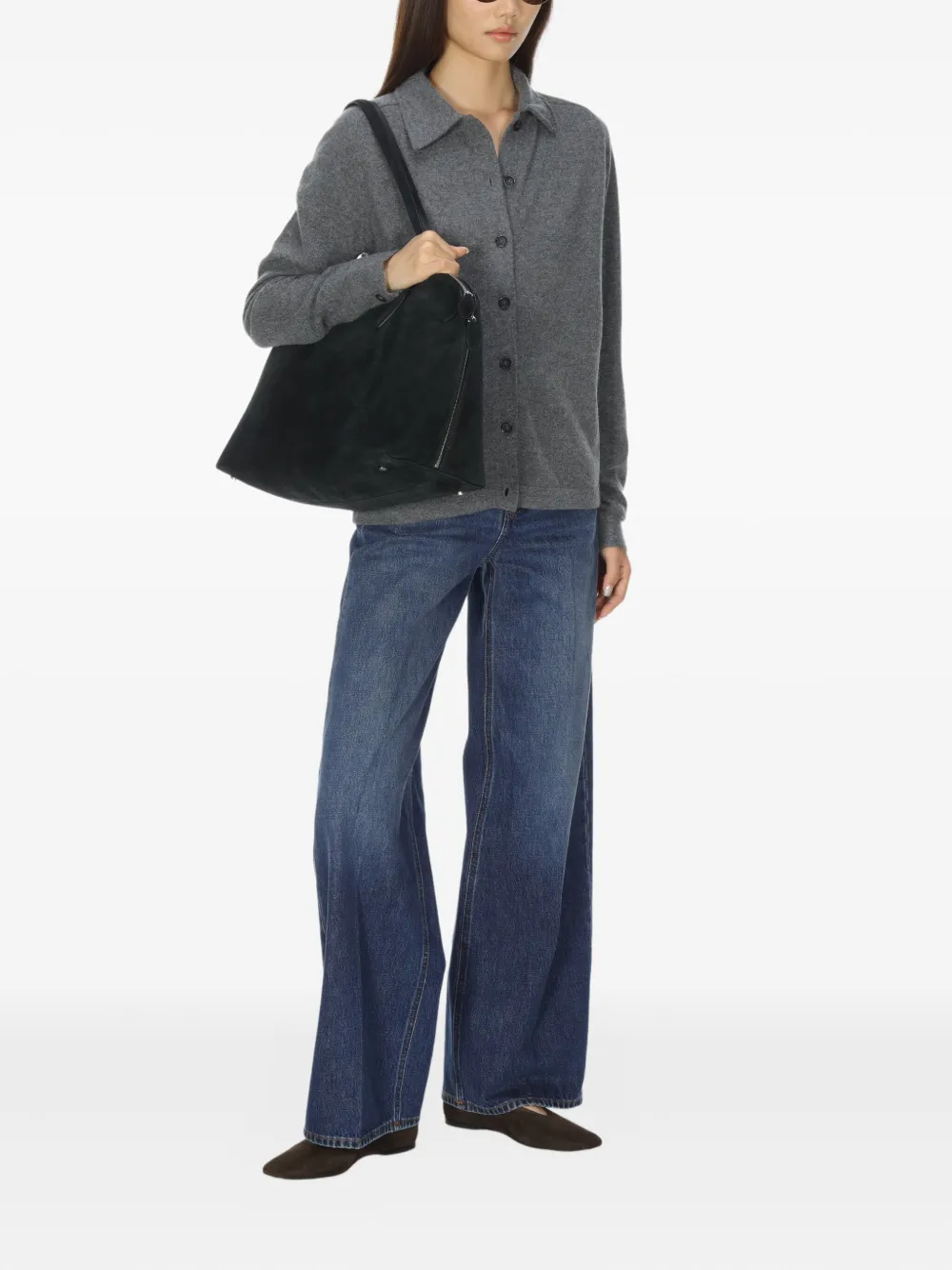 Totême Raglan-sleeve Cashmere Cardigan Dark Grey In Gray