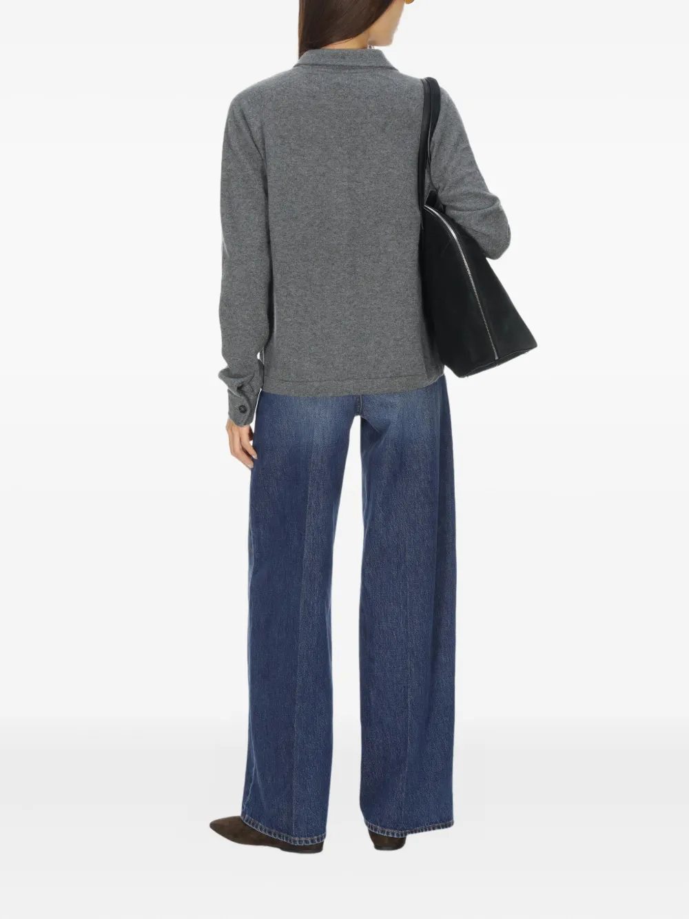 Totême Raglan-sleeve Cashmere Cardigan Dark Grey In Gray