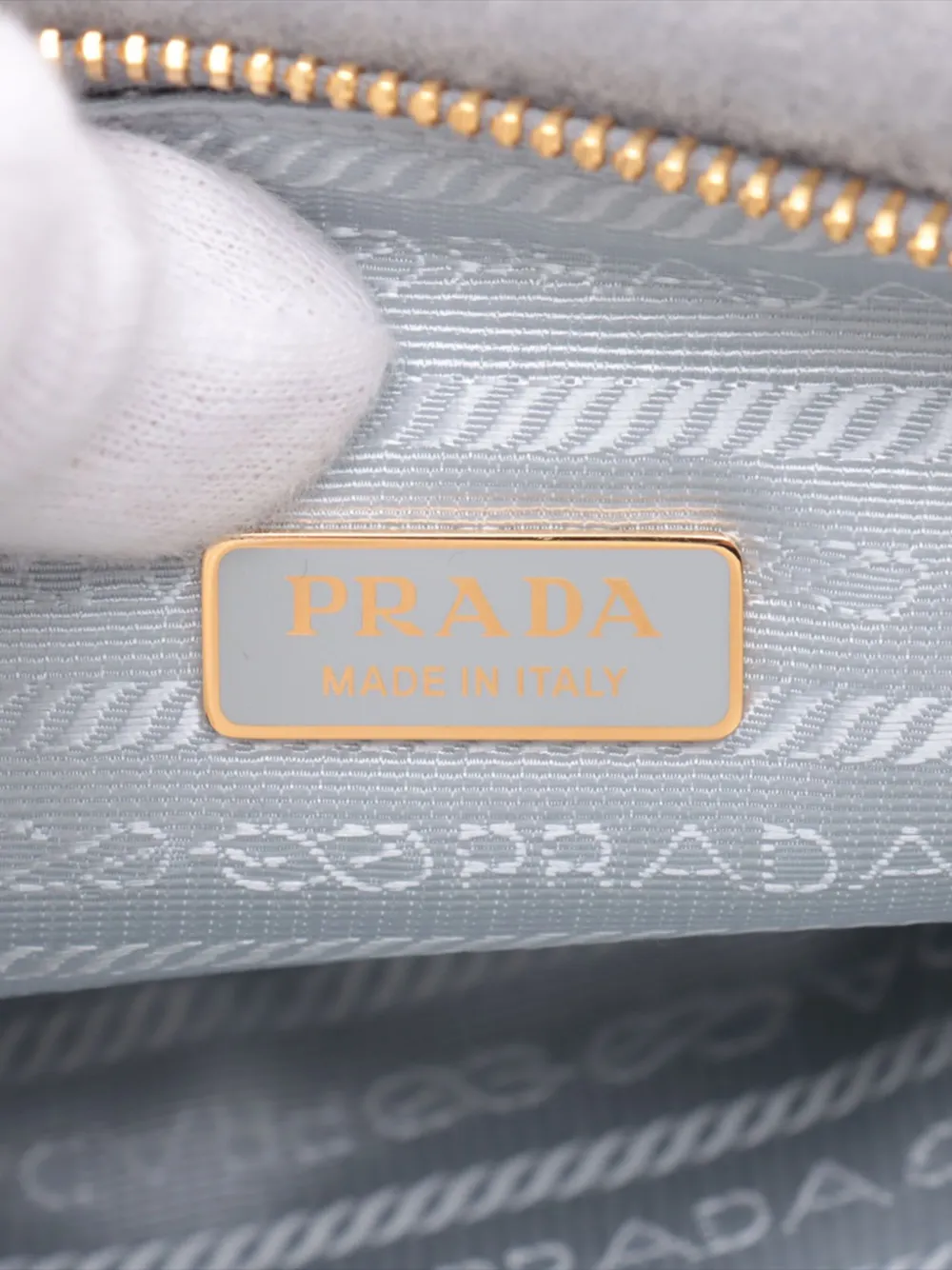 Pre-owned Prada 2013-2025 Mini Shearling Triangle Satchel In Gray