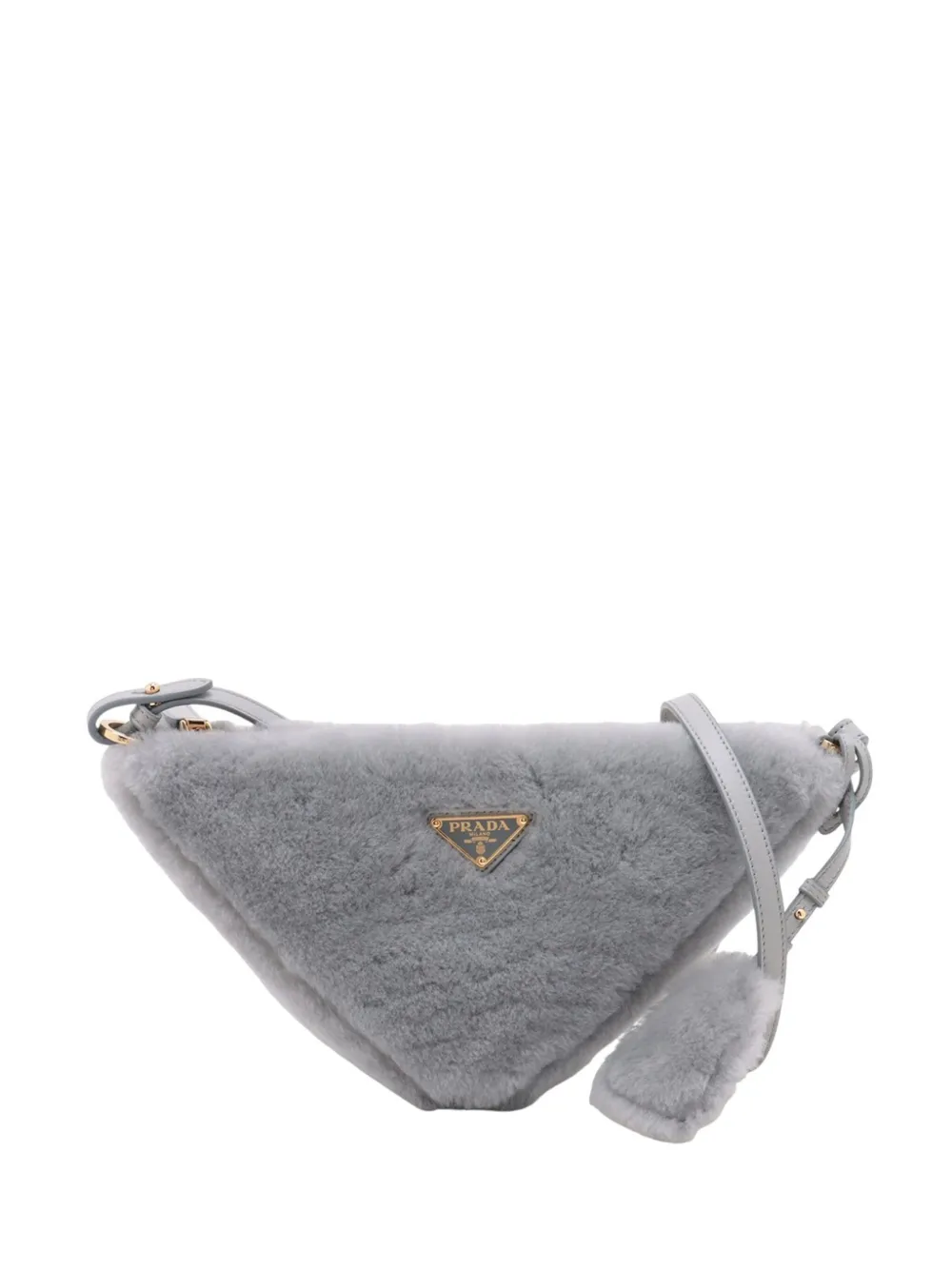 Prada Pre-Owned 2013-2025 Mini Shearling Triangle satchel - グレー Prada Pre-Owned 2013-2025 Mini Shearling Triangle satchel - グレー