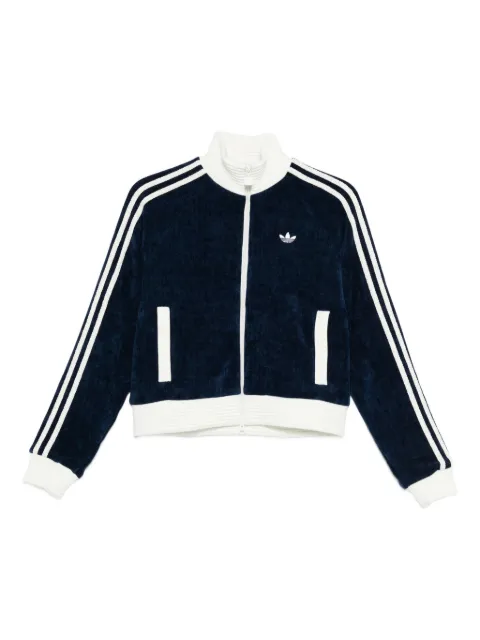 adidas velour zipped sweatshirt