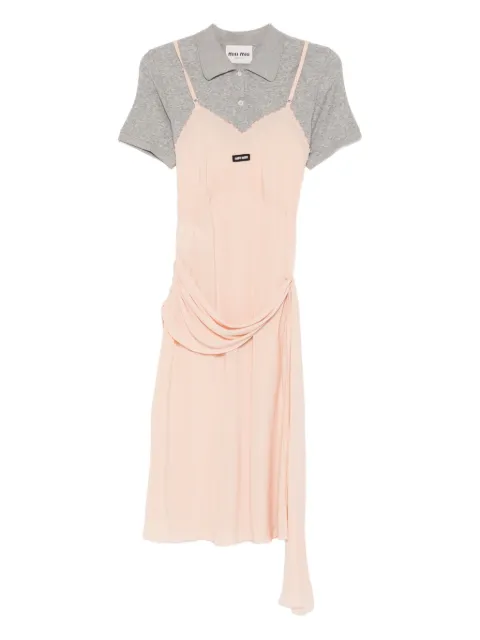 Miu Miu scalloped-edge draped midi dress