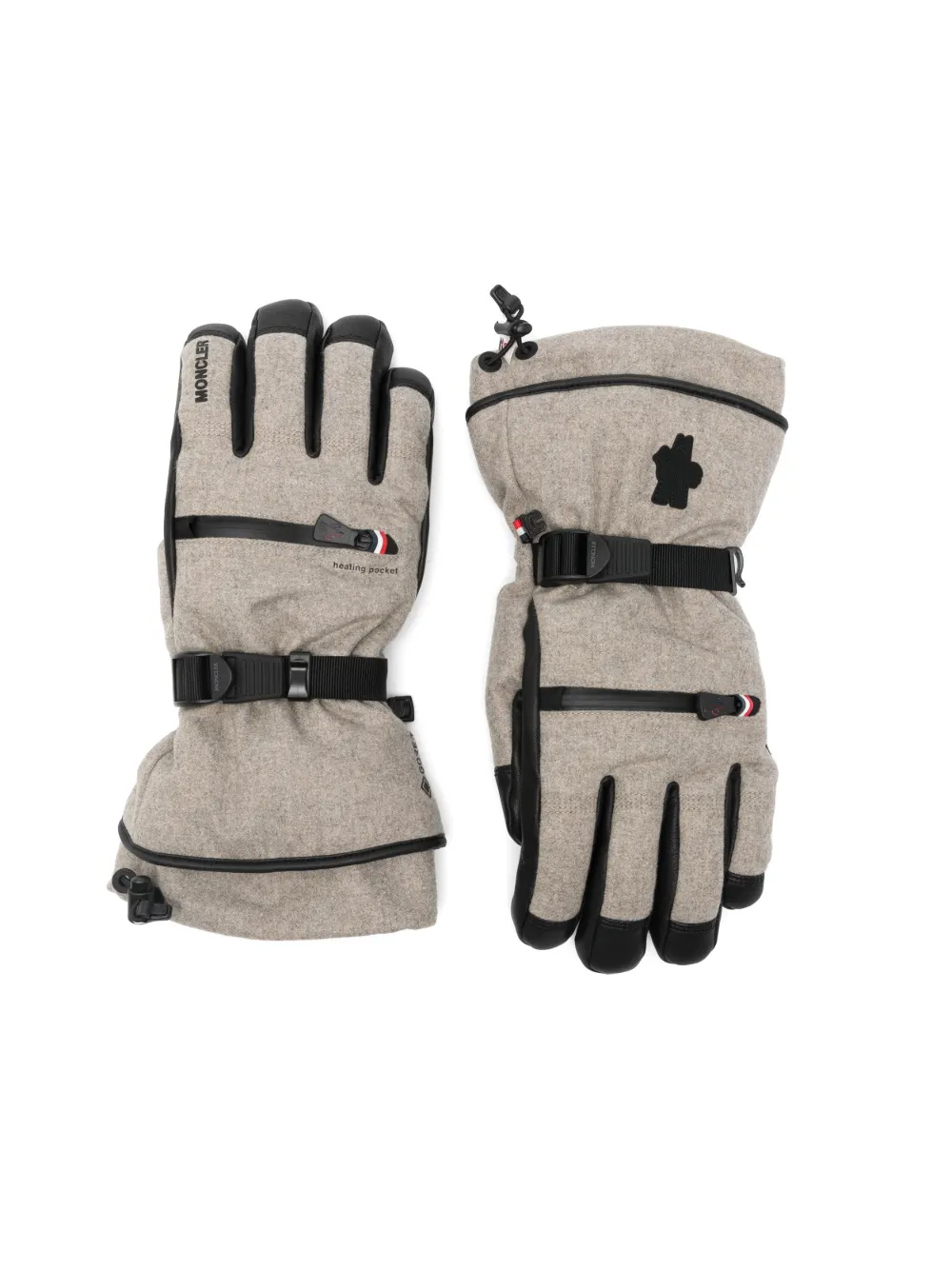 Moncler Grenoble guantes con correa y hebilla | gris | Image 1
