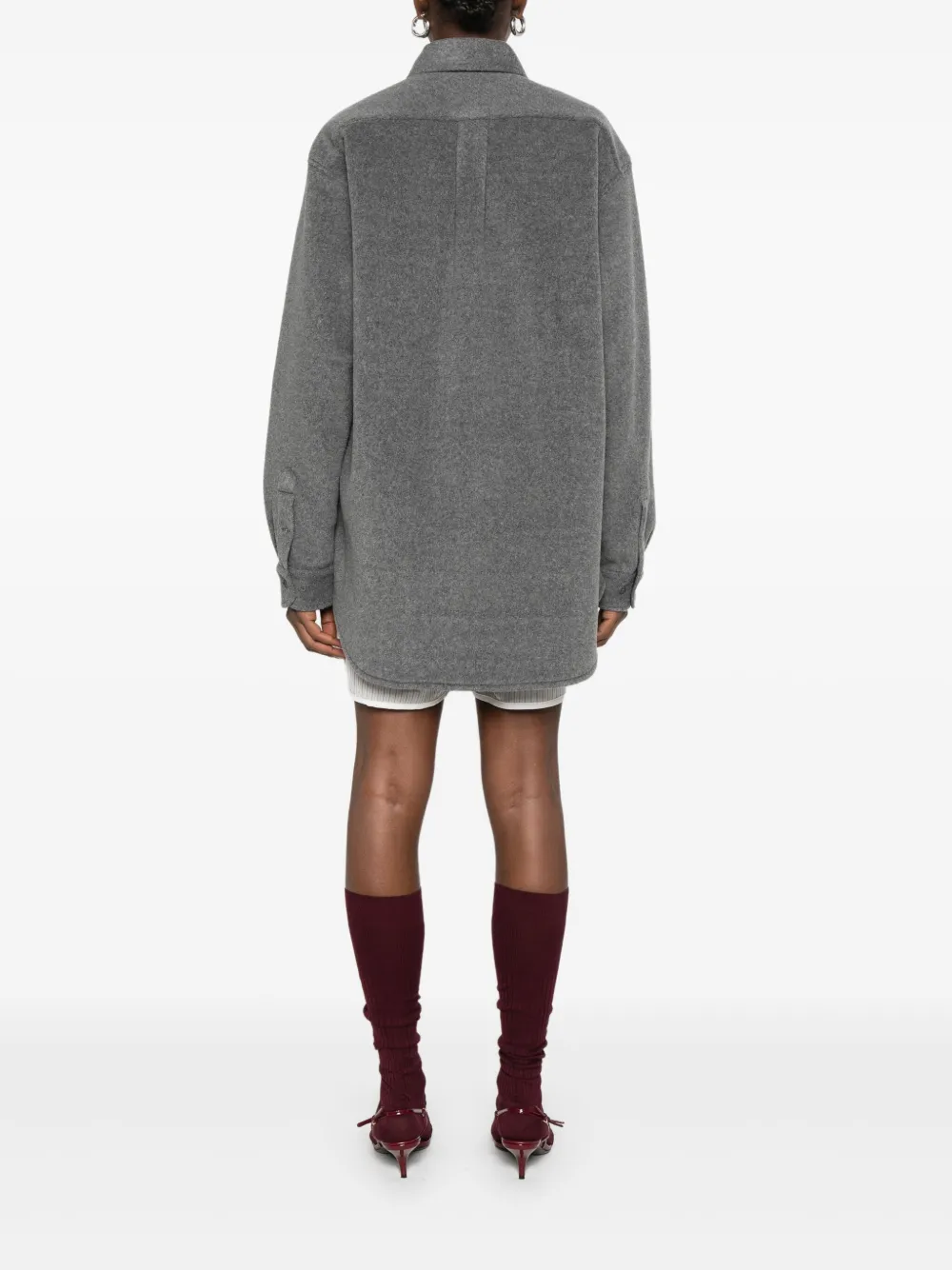 Miu Shirt met geborduurd logo Grijs