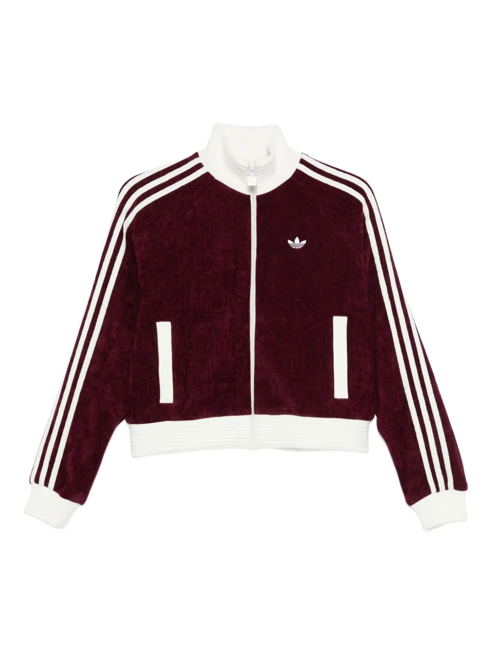Adidas Originals Velour Zipped Sweatshirt In Red