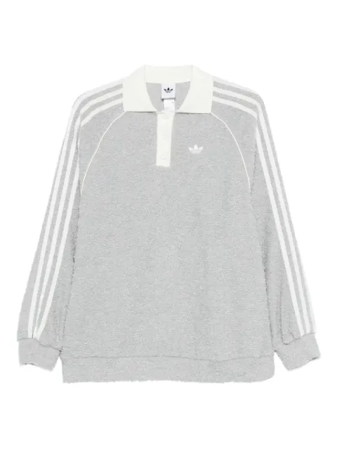 adidas Bouclé-Poloshirt mit Streifen