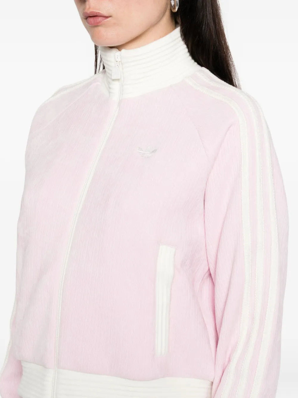 Adidas Originals Velour Zipped Sweatshirt In Pink