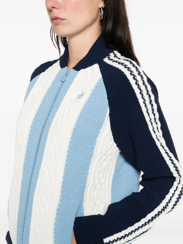 Adidas Archive Striped Zip Cardigan | Blue | FARFETCH ZA