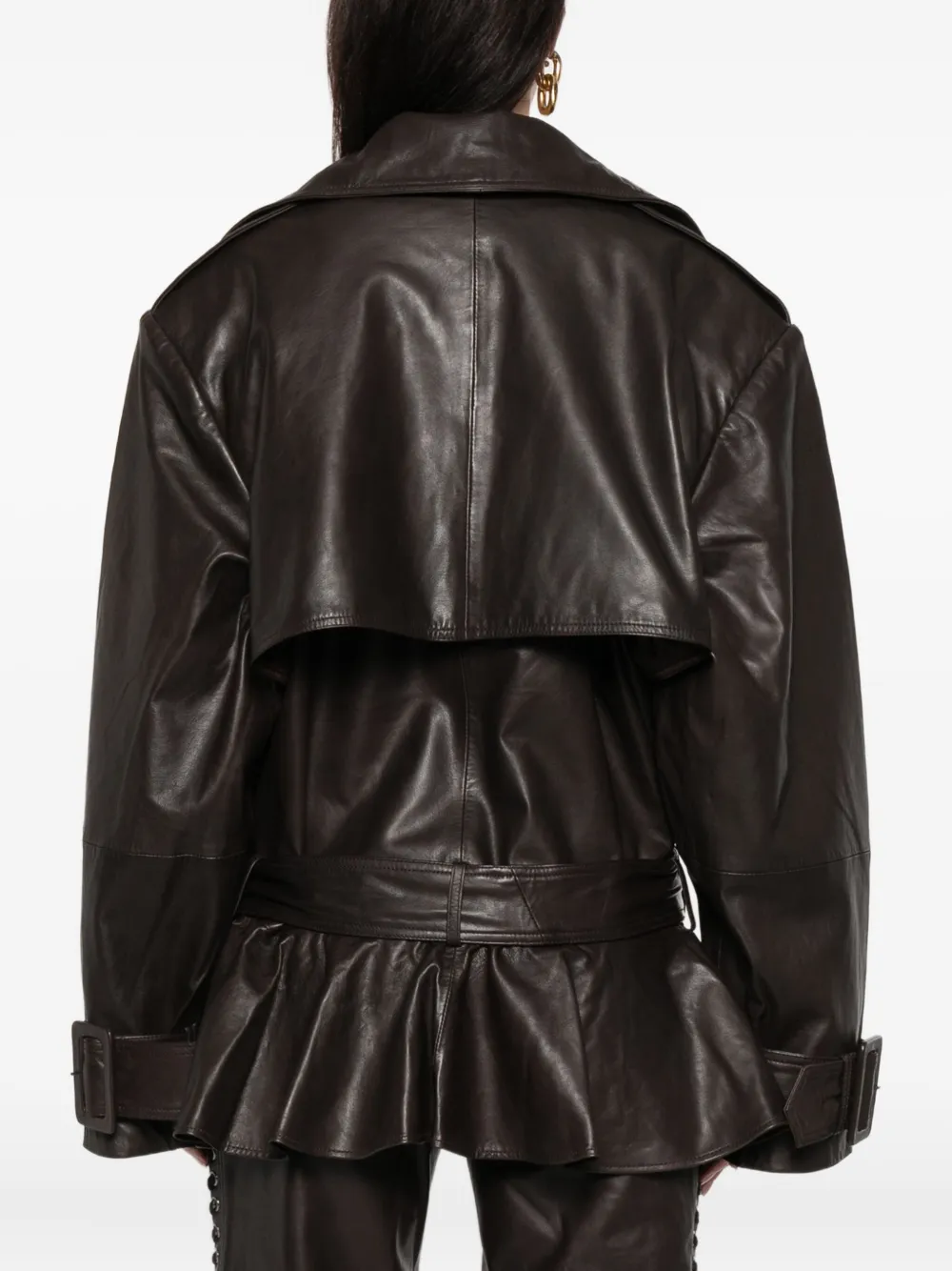 Rotate Birger Christensen Leather Outerwears In Brown