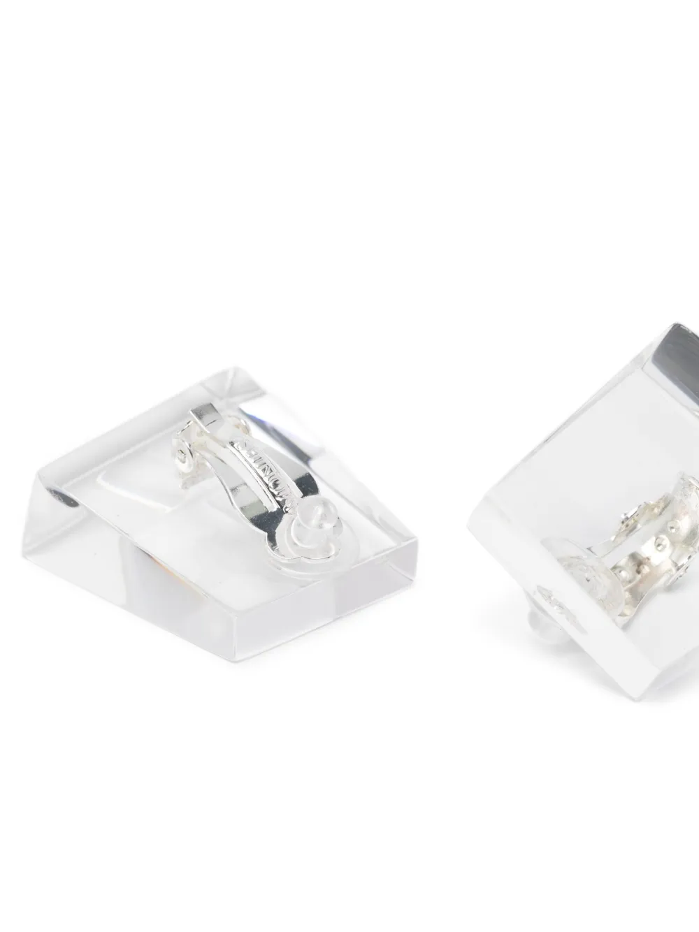  Monies Square-shape Clip-on Earrings - White 
