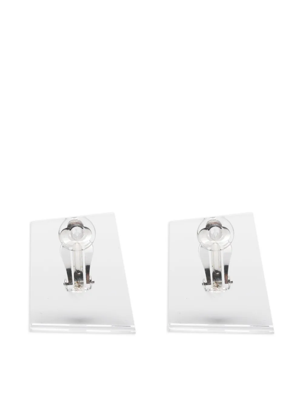 Monies square-shape clip-on earrings | White | Image 1