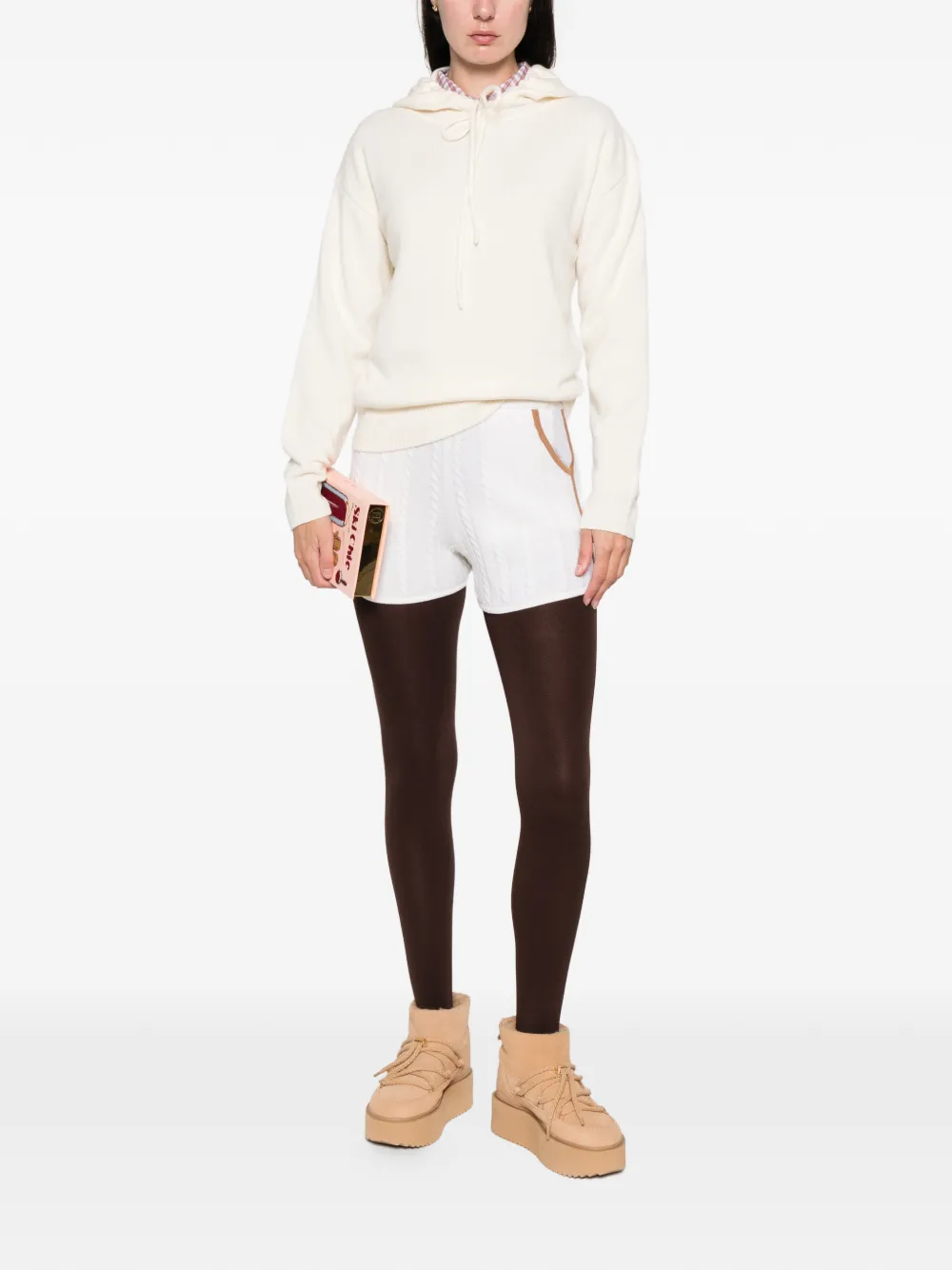 Mc2 Saint Barth Elide Wool Hoodie In Neutral