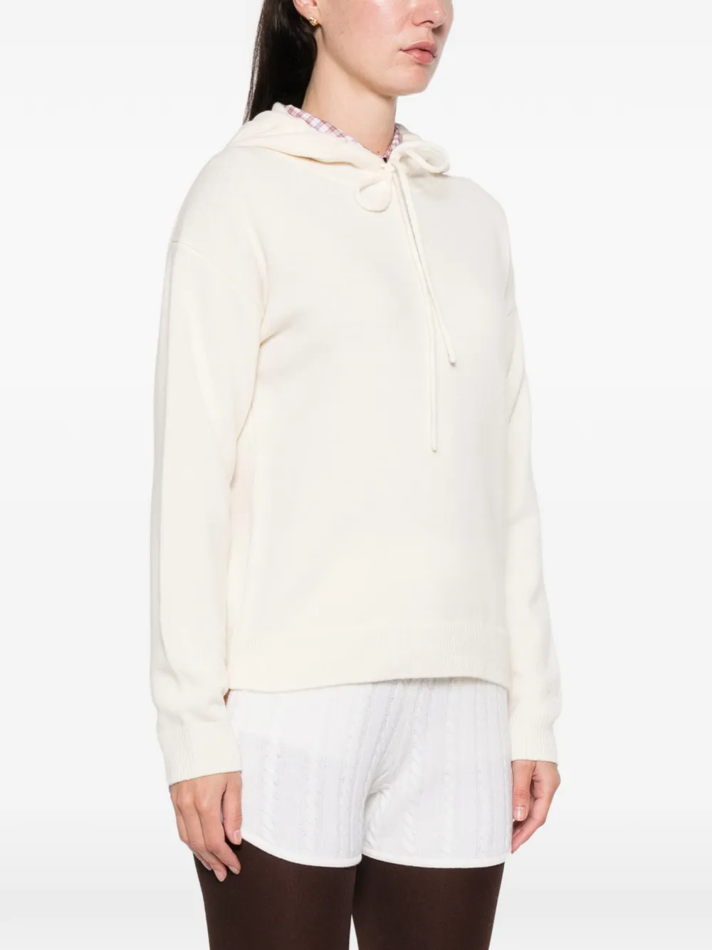 Mc2 Saint Barth Elide Wool Hoodie In Neutral
