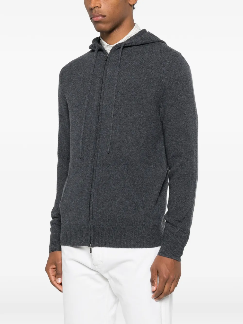 Mc2 Saint Barth Notting Hooded Cardigan In Gray