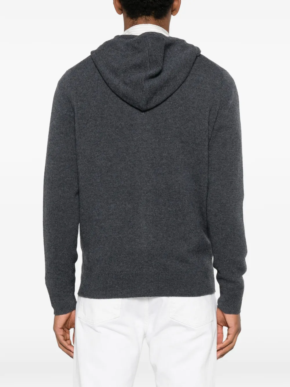 Mc2 Saint Barth Notting Hooded Cardigan In Gray