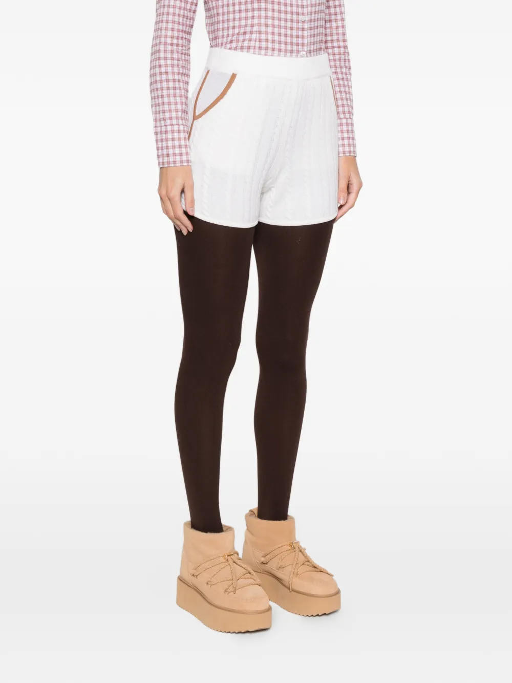 Mc2 Saint Barth Azure Cable-knit Shorts In Neutral