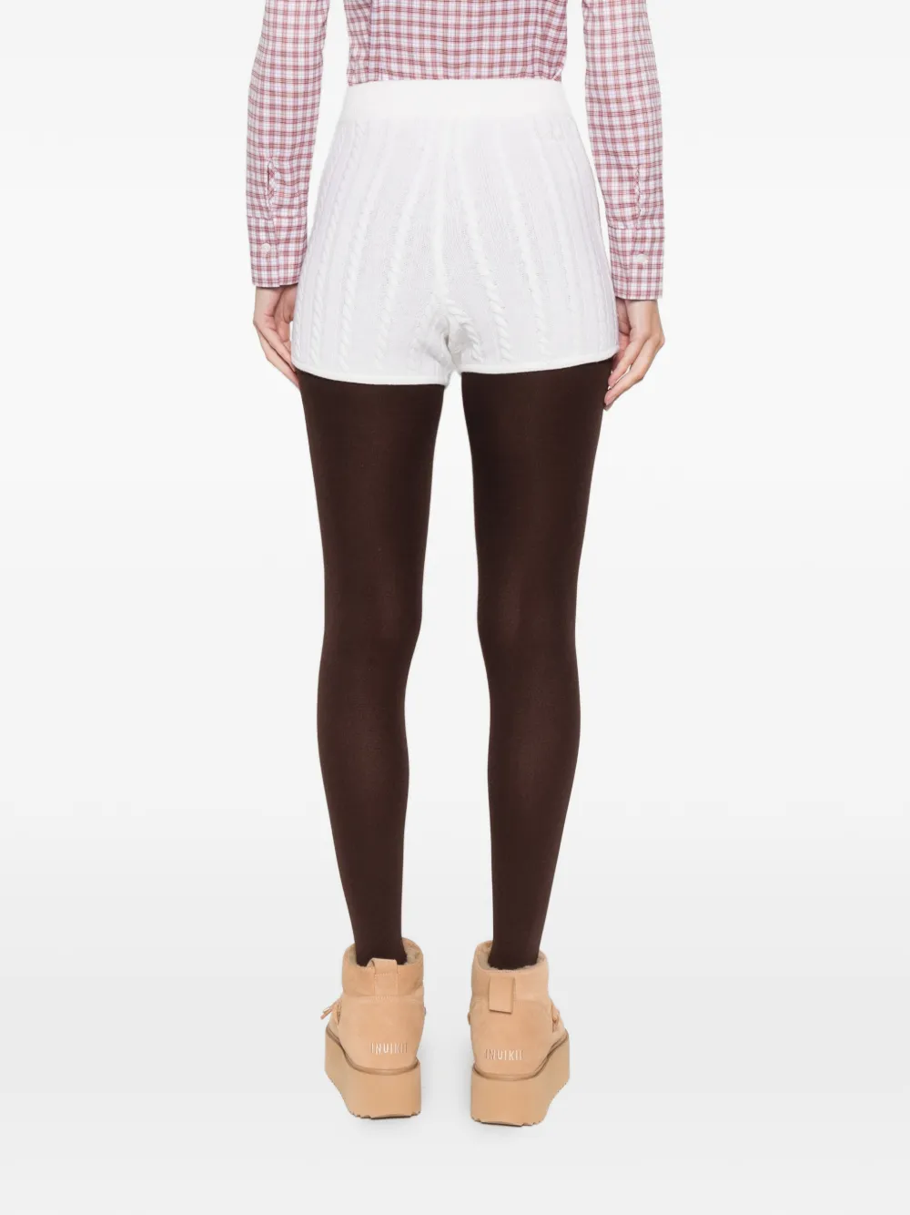 Mc2 Saint Barth Azure Cable-knit Shorts In Neutral