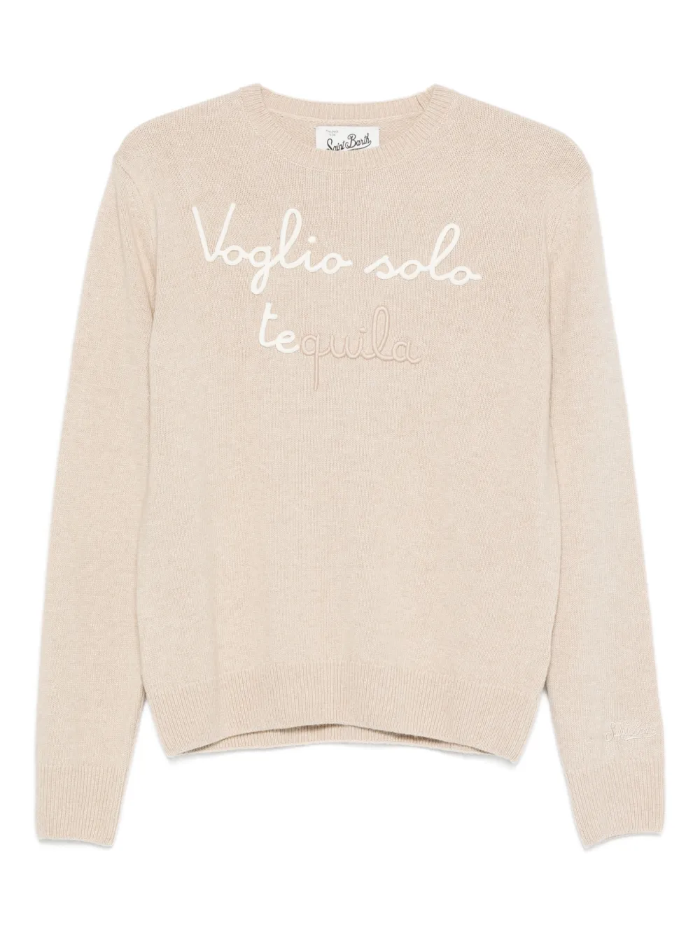 Mc2 Saint Barth Embroidered Sweater In Neutral