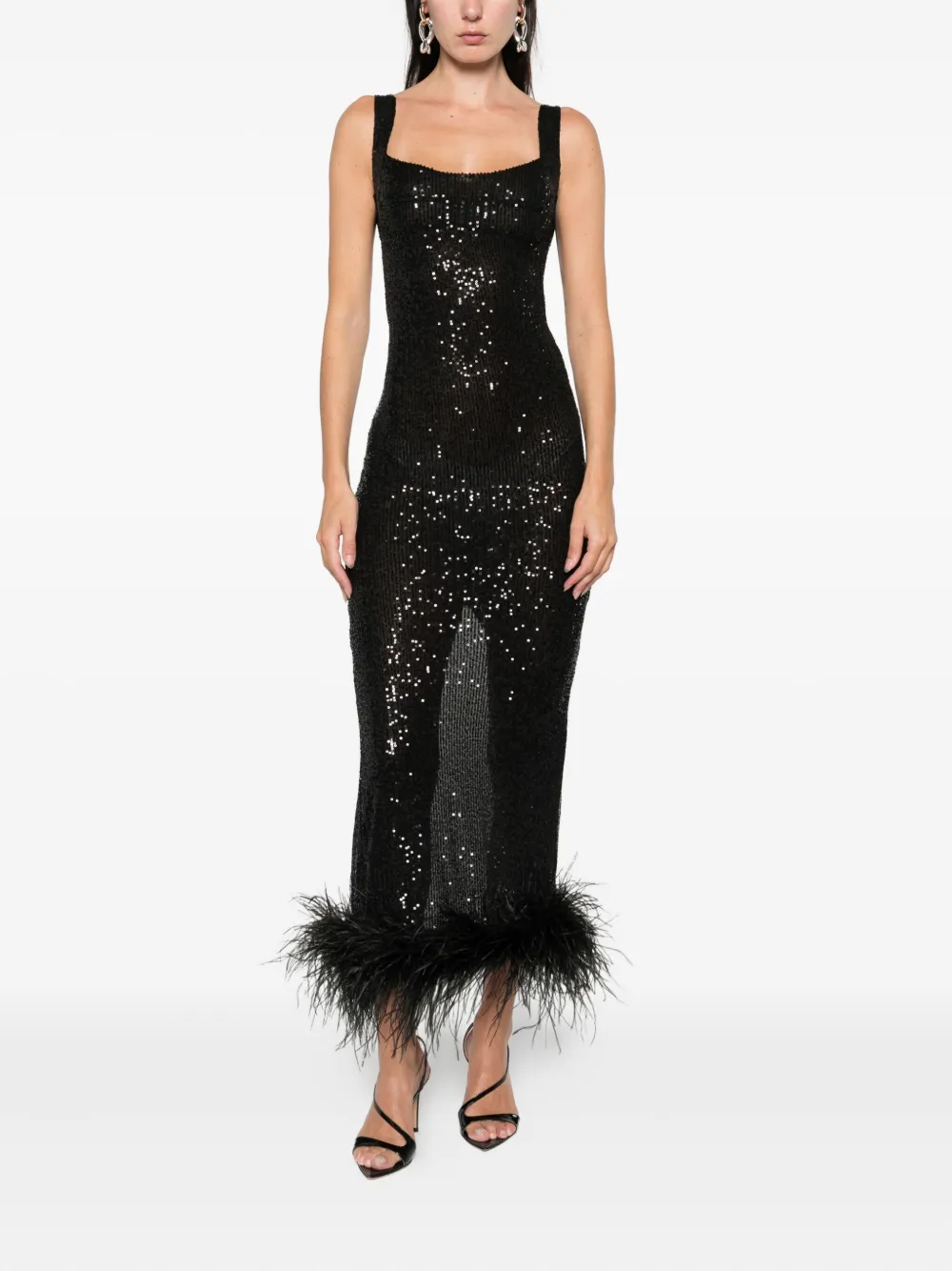 Atu Body Couture sequin feather dress - Zwart