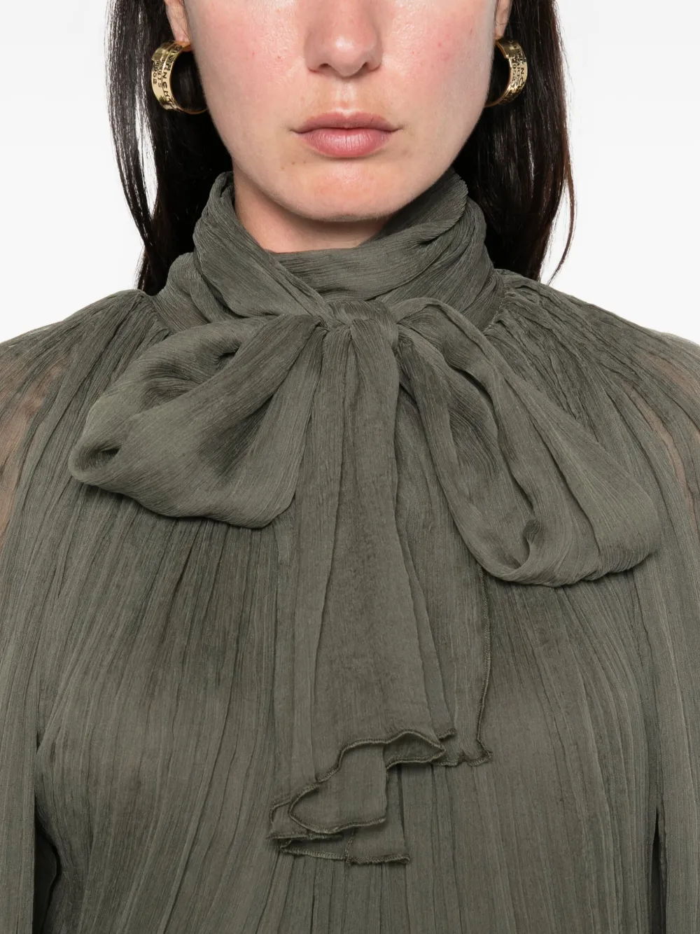 Atu Body Couture Gestrikte plissé maxi-jurk Groen