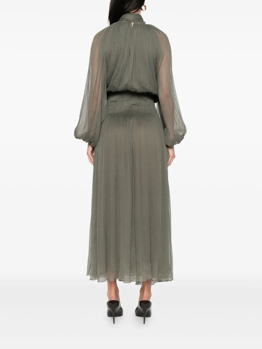 Atu Body Couture Gestrikte plissé maxi-jurk Groen