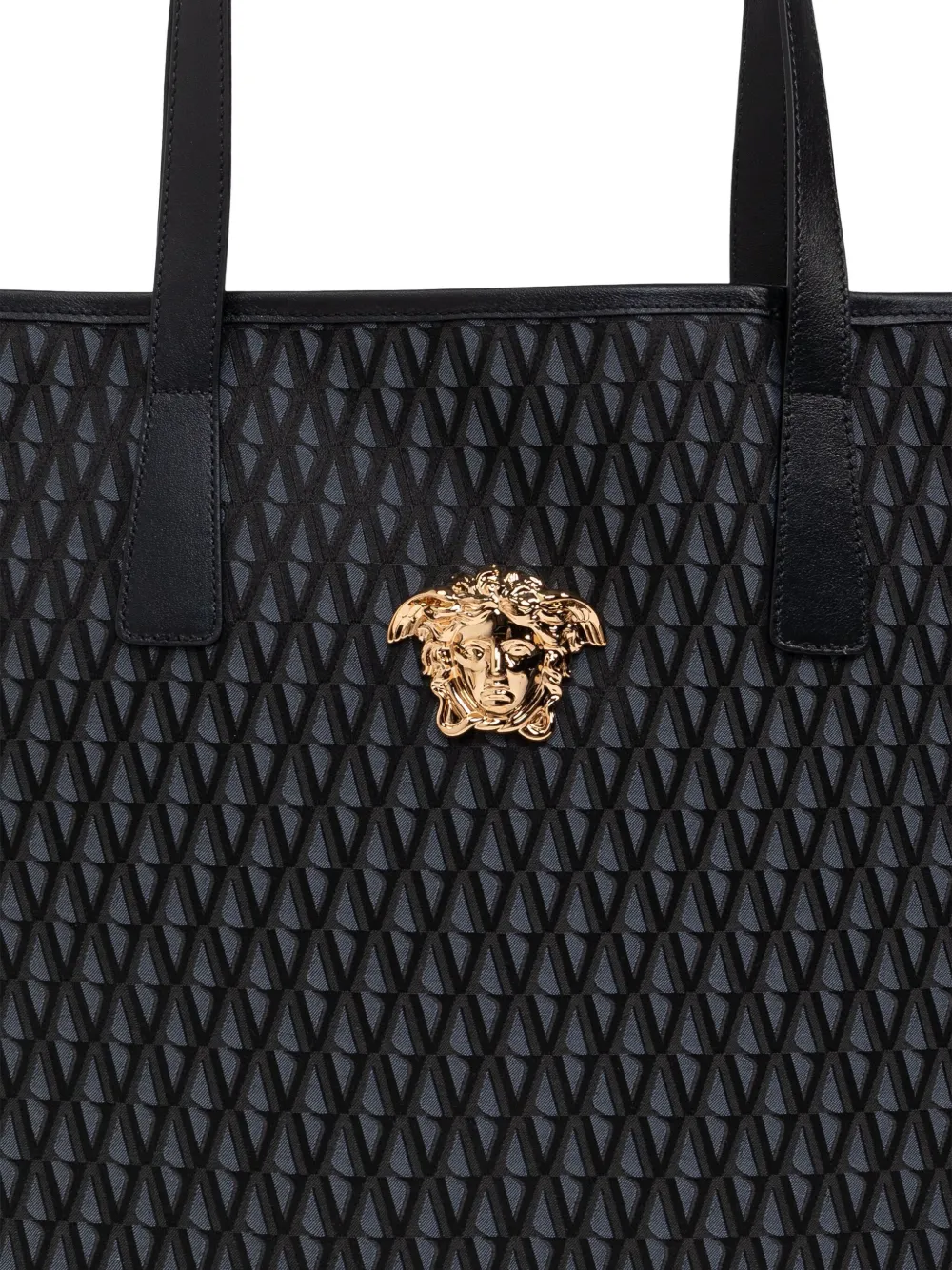 Versace Medusa Pattern Tote Bag In Black