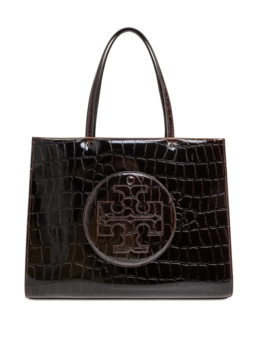Tory Burch croc-embossed logo-detail tote bag - ブラウン Tory Burch croc-embossed logo-detail tote bag - ブラウン
