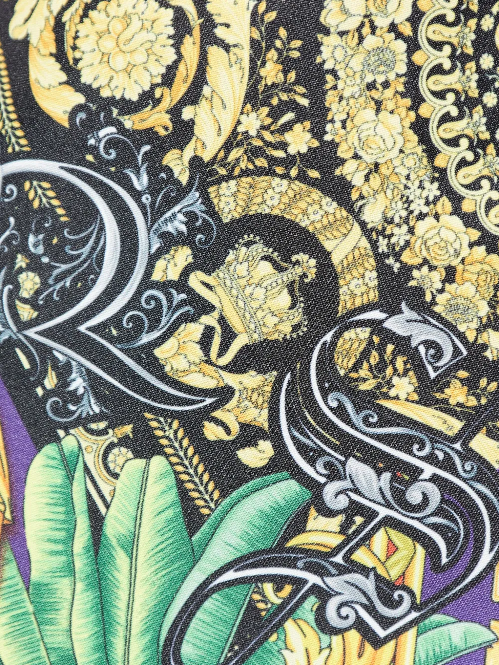 Versace Zwembroek met Greca print en tailleband Goud