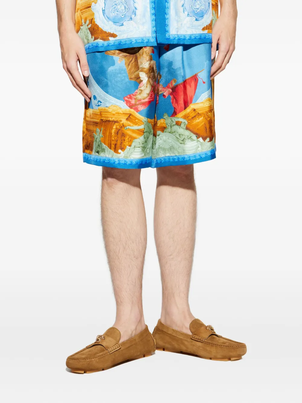 Versace Gallery silk shorts - Blauw
