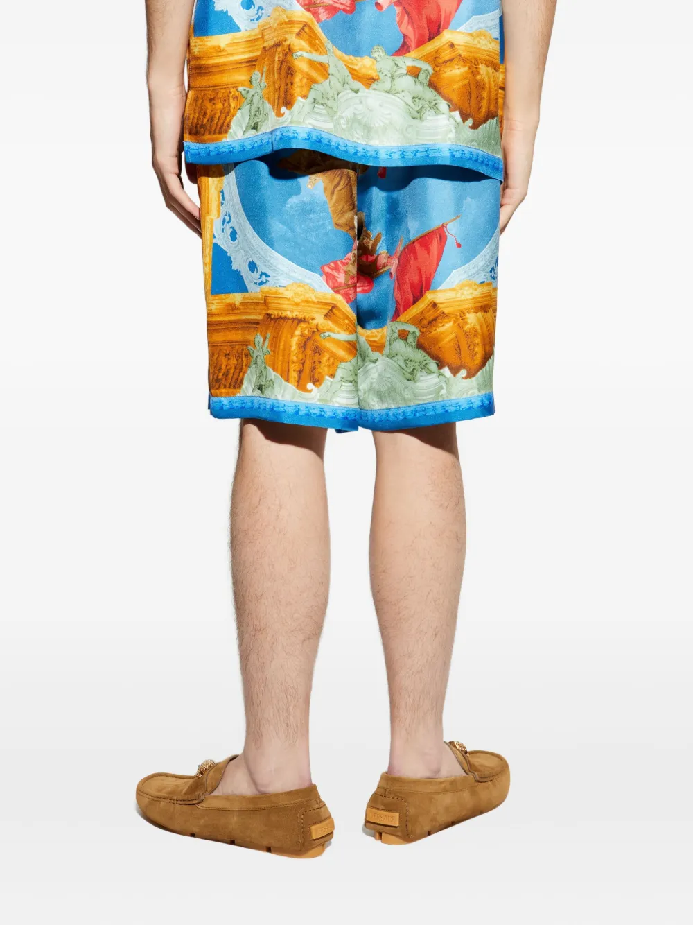 Versace Gallery zijden shorts Blauw