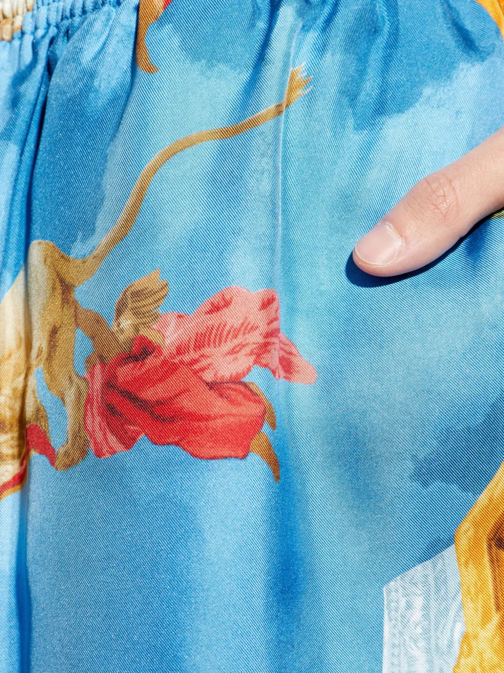 Versace Gallery zijden shorts Blauw