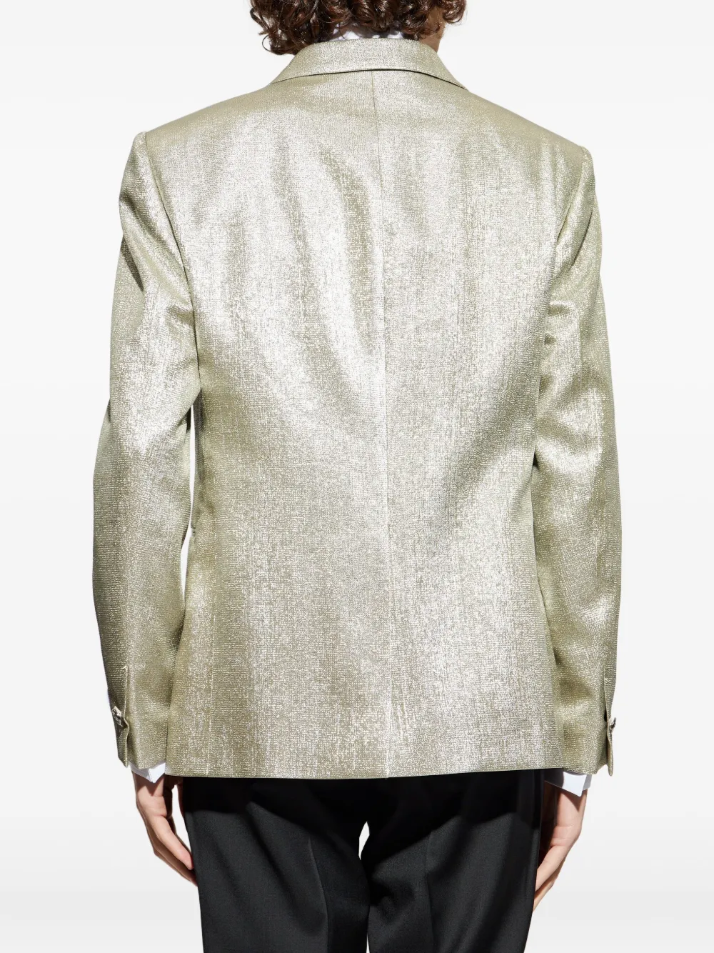 Versace Lurex Thread Single-breasted Blazer In Metallic
