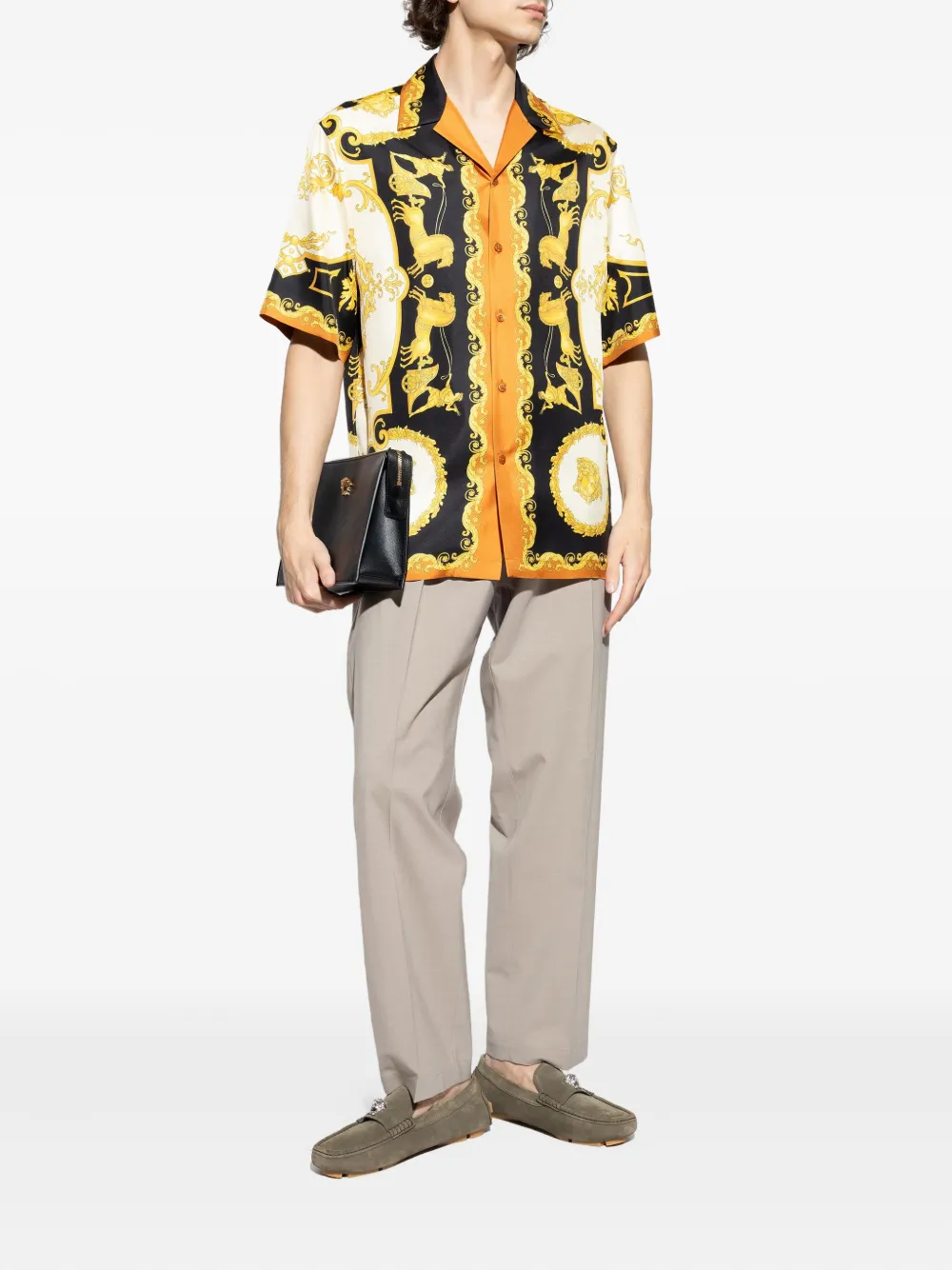 Versace La Medusa suède loafers Groen