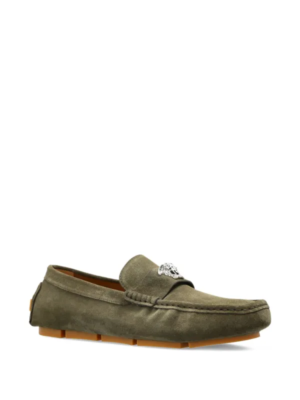 Versace La Medusa Suede Loafers | Green | FARFETCH display picture 3