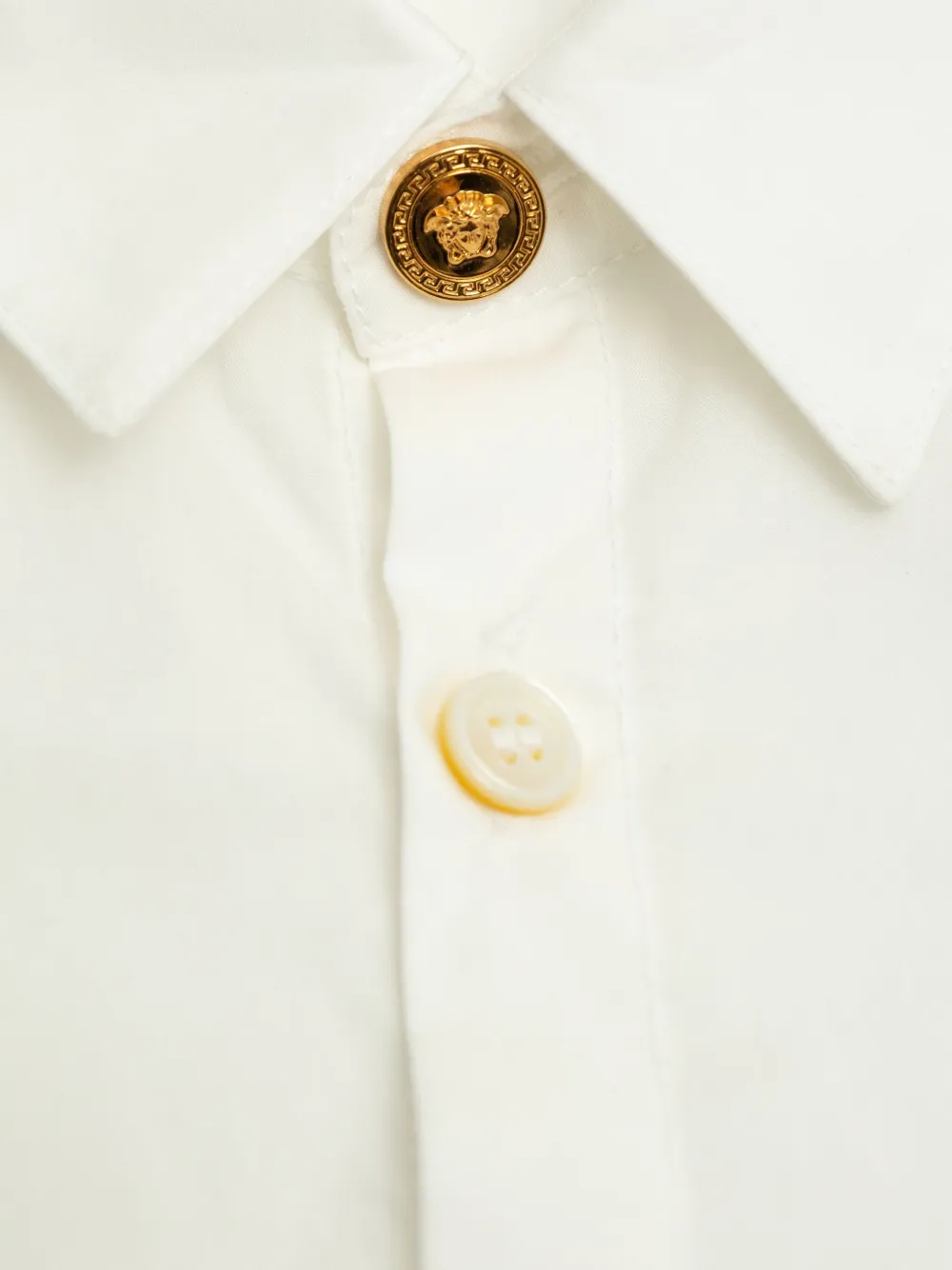 Versace Kids Logo Plaque Shirt In White