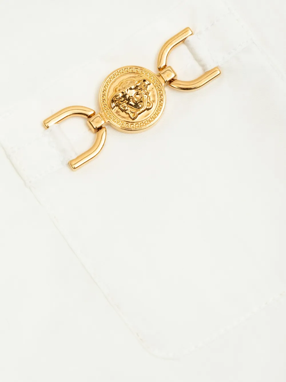 Versace Kids Logo Plaque Shirt In White