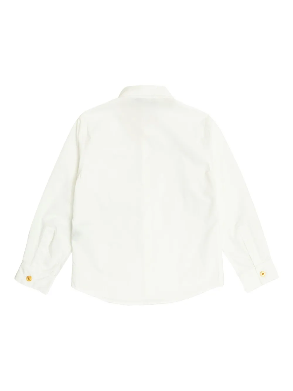 Versace Kids Logo Plaque Shirt In White