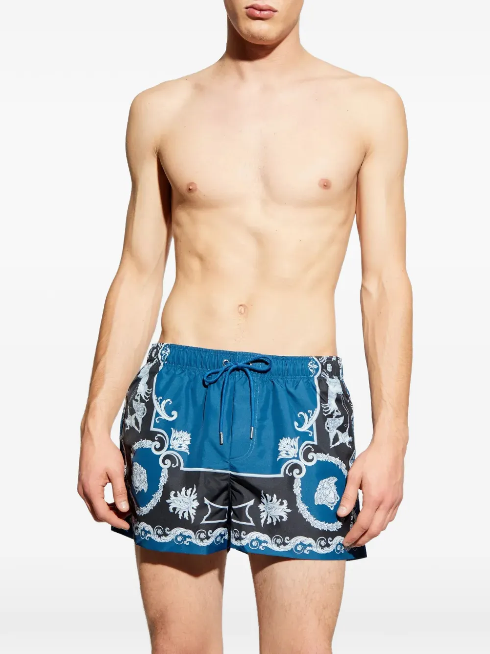 Versace Zwembroek met print Blauw