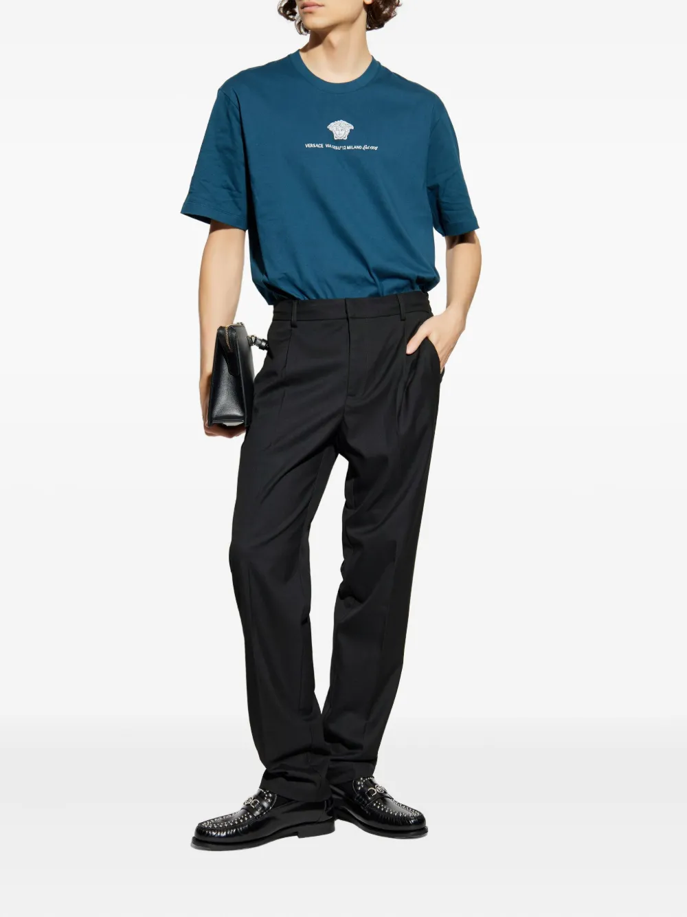 Versace T-shirt met Medusa logo - Blauw