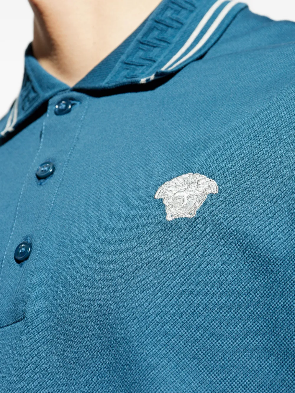 Versace Poloshirt met Medusa-logo Blauw