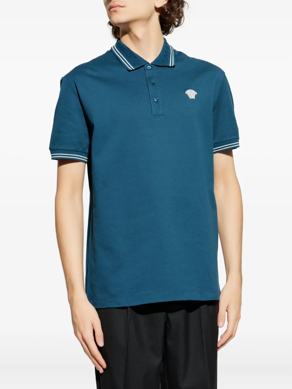 Versace Poloshirt met Medusa-logo Blauw