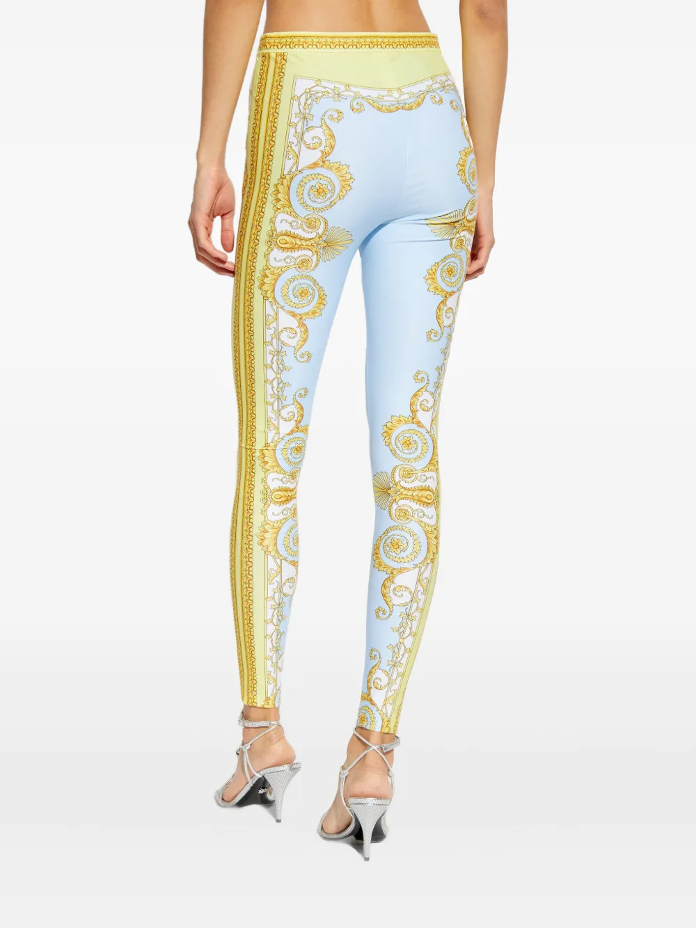 Versace Broek met Barocco-print Blauw