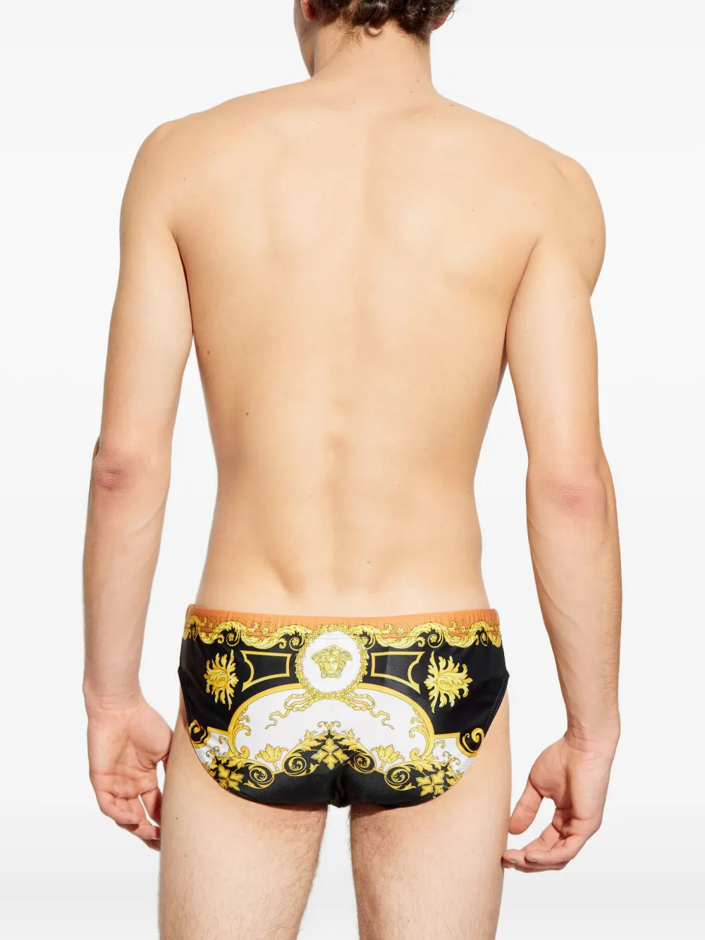 Versace Zwembroek met kenmerkende Baroccoflage print Zwart